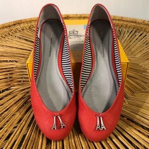 Pilcro and the Letterpress Red Leather Ballet Flat
